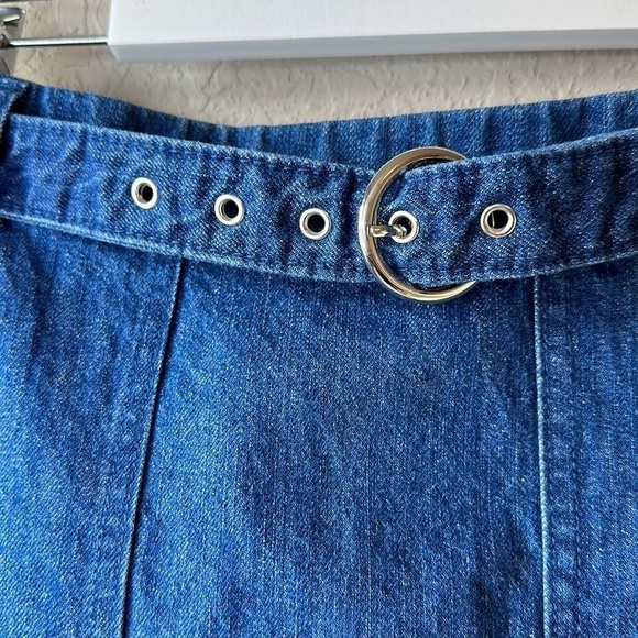 Gianni Bini Belted Denim Mini Skirt Size S - Picture 2 of 15